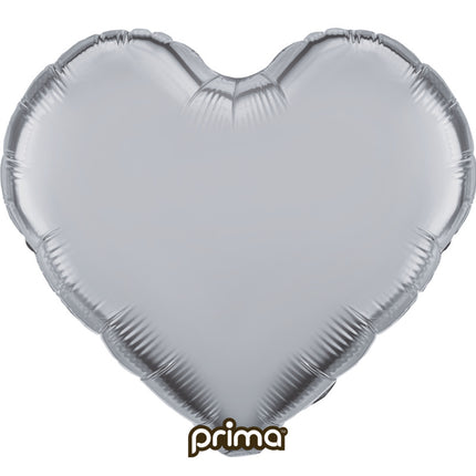 1 Poche De 6 Ballons Aluminium Heart Silver 9
