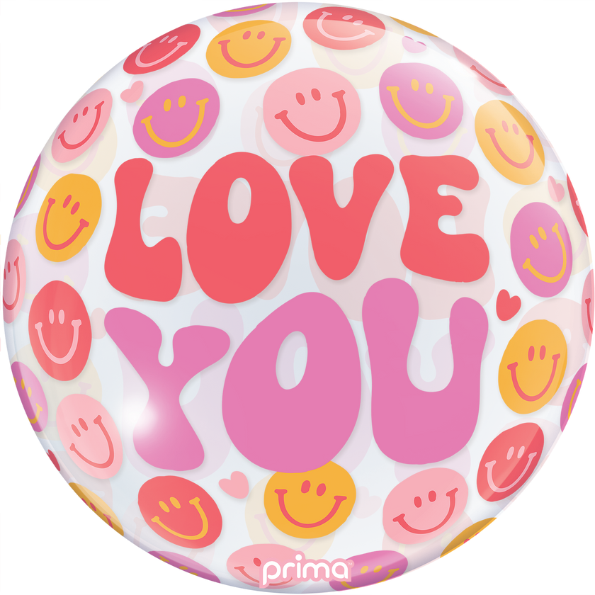 1 Ballon Sphere Love you smile faces 10
