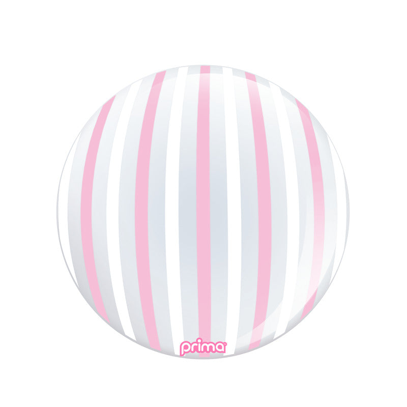 1 Ballon Sphere™ Pink & White Stripe 20