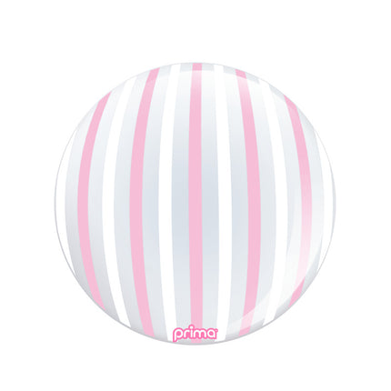 1 Ballon Sphere™ Pink & White Stripe 20