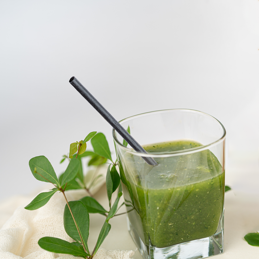 Paille Cocktail Noir en Agave de 14,61cm