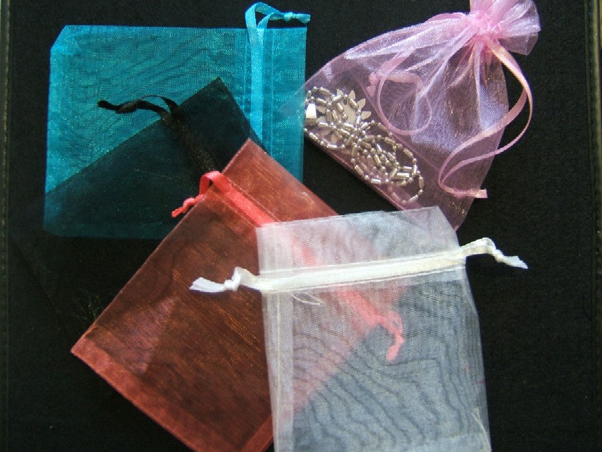 lot de 10 pochettes pour dragées tulle noir