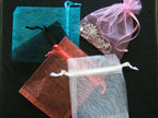 lot de 10 pochettes pour dragées tulle rouge