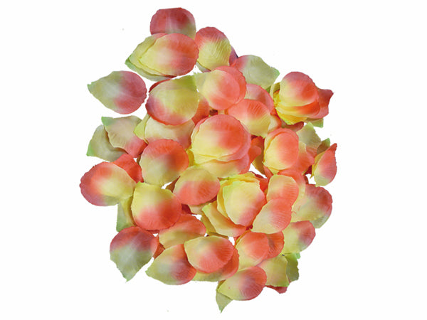 lot avec 100 pétales de roses rose vert & jaune