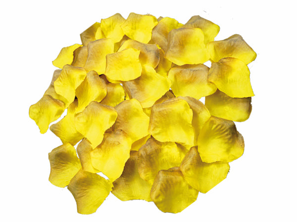 lot avec 100 pétales de roses jaune fonce