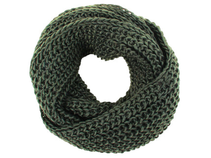écharpe tube façon tricot vert fonce