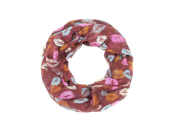 foulard tube motif lèvre rose/bleu/blanc