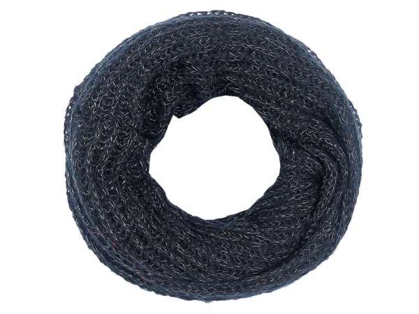 écharpe tube mailles sch-382a noire avec fils d''argent