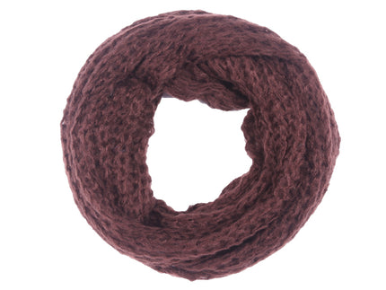 écharpe tube tricot sch-385d marron