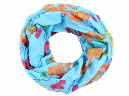 foulard tube grand modèle bleu turquoise