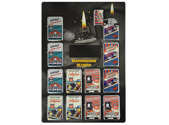briquet à essence métal motifs old car mix