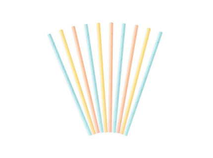 lot de 10 pailles carton pastel 19.5cm