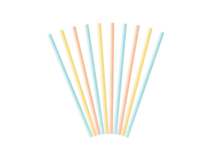 lot de 10 pailles carton pastel 19.5cm