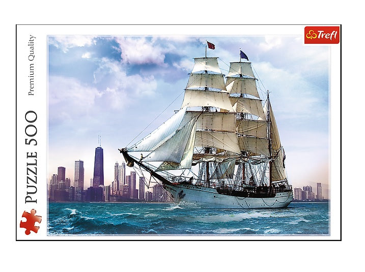 puzzle motif bateau à chicago 500pcs adulte 48x34cm