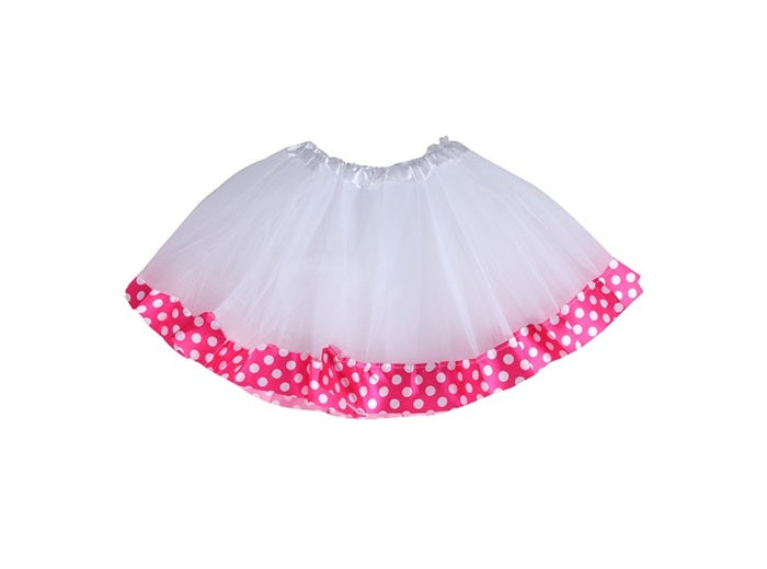 jupe en tulle tutu blanc avec bandeau fuchsia adulte 60cm