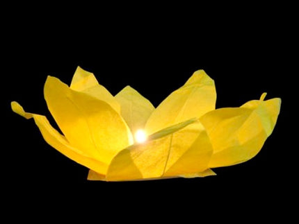 lanterne fleur de lotus flottante jaune