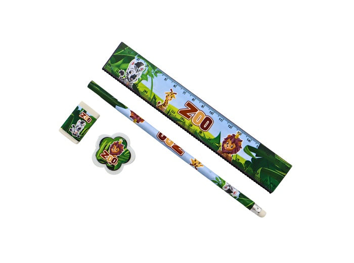 set papeterie animaux du zoo 4pcs