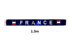 écharpe légère satinée bleu motif france 1.3m