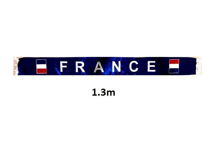 écharpe légère satinée bleu motif france 1.3m