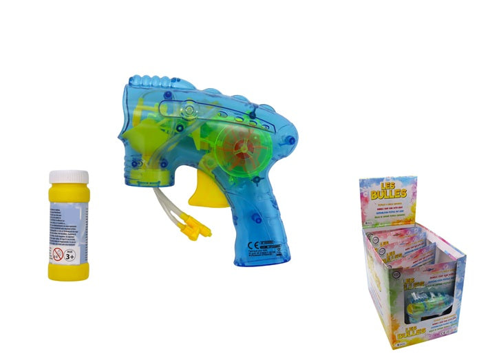 pistolet à bulles lumineux avec réservoir mix 15cm
