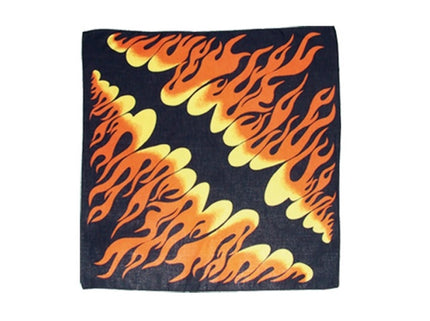 bandana noir motifs flammes