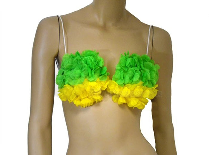 soutien-gorge avec fleurs brésil vert/jaune adulte