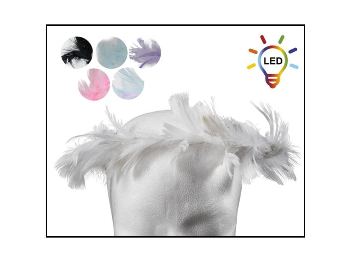 couronne de plumes lumineuse led''s multicolore mix