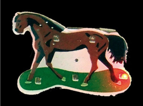 badge/magnet led cheval