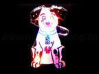 badge/magnet led chien n&b