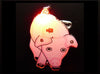 badge/magnet led cochon rose
