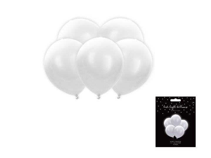 lot de 5 ballons led lumineux blanc
