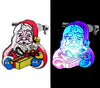 badge led père noël avec paquet-cadeau