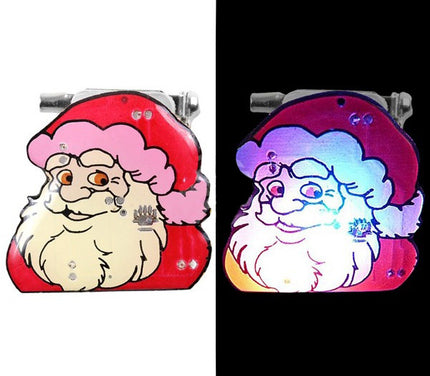 badge/magnet led visage de père noël