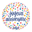 Ballon Aluminium Joyeux Anniversaire Confetti 18