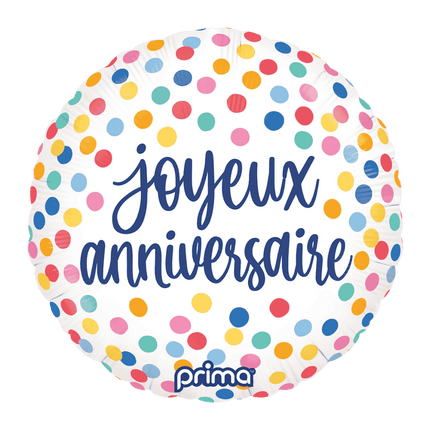 Ballon Aluminium Joyeux Anniversaire Confetti 18