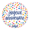 Ballon Aluminium Joyeux Anniversaire Confetti 18