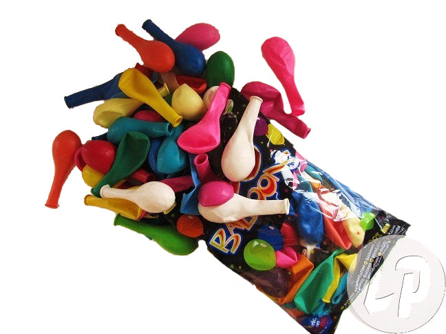 lot de 100 ballons latex opaques assortis 29x40cm