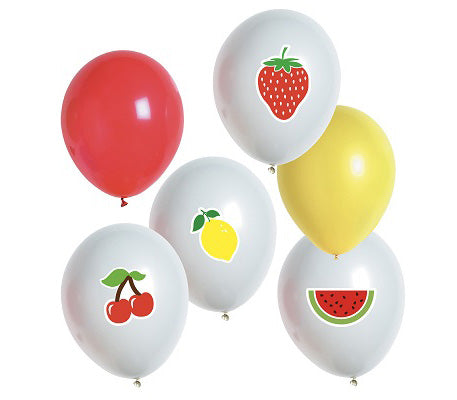 lot de 6 ballons de fête ambiance fruits
