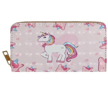 porte-monnaie rose motif licorne