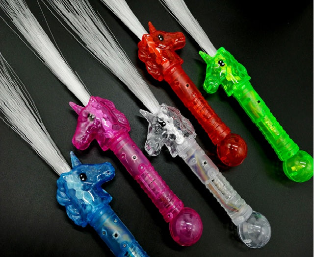 baton fibres lumineuses led licorne mix 43cm