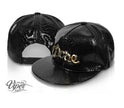 casquette snapback dope imitation cuir noir