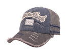 casquette coton vintage rock shark 1969 gris bleu