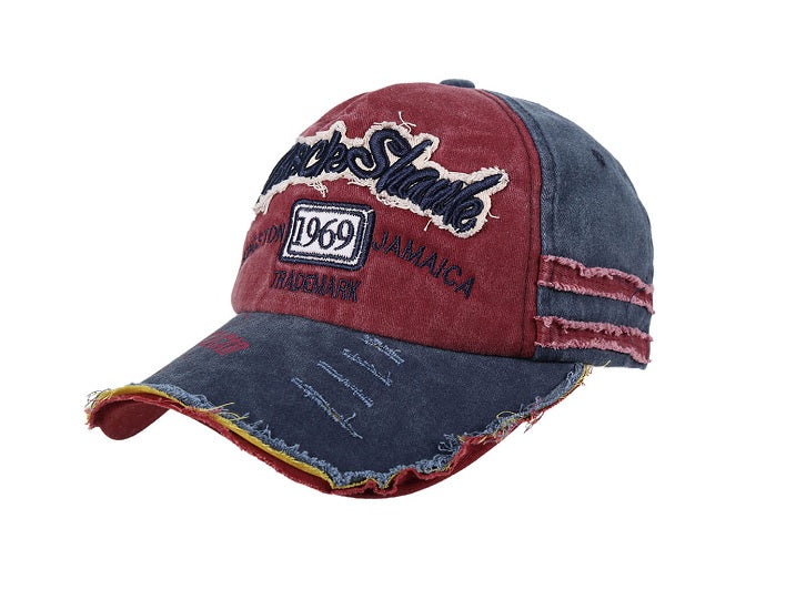 casquette coton vintage rock shark 1969 bordeaux bleu