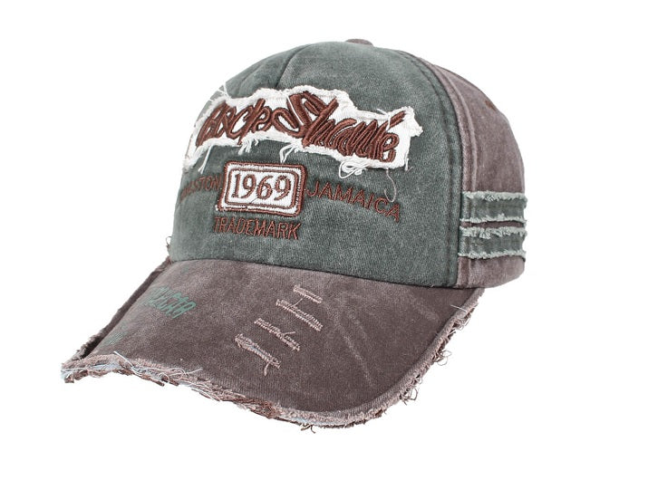 casquette coton vintage rock shark 1969 rouge vin gris