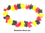 collier de fleurs tahiti noir jaune rouge belgique 60mm