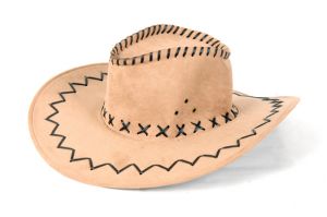 chapeau cowboy imitation cuir beige