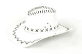 chapeau cowboy imitation cuir blanc