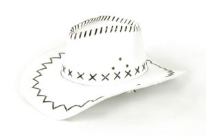 chapeau cowboy imitation cuir blanc