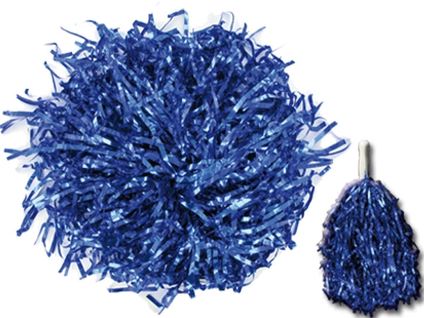 paire de pompons pom pom girl avec poignée bleu métal