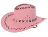 chapeau cowboy imitation cuir rose adulte
